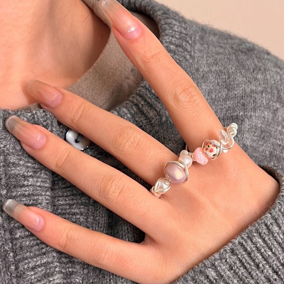 "Moonlit Pearl" - Handcrafted Natural Stone Ring